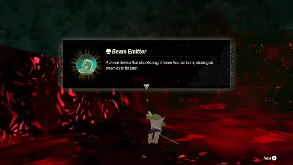 The Beam Emitter item card shown during Purging the Shadows The Beam Emitter item card shown during Purging the Shadows