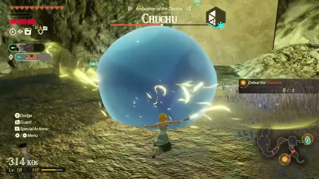 A Chuchu stands frozen solid in the Depths A Chuchu stands frozen solid in the Depths