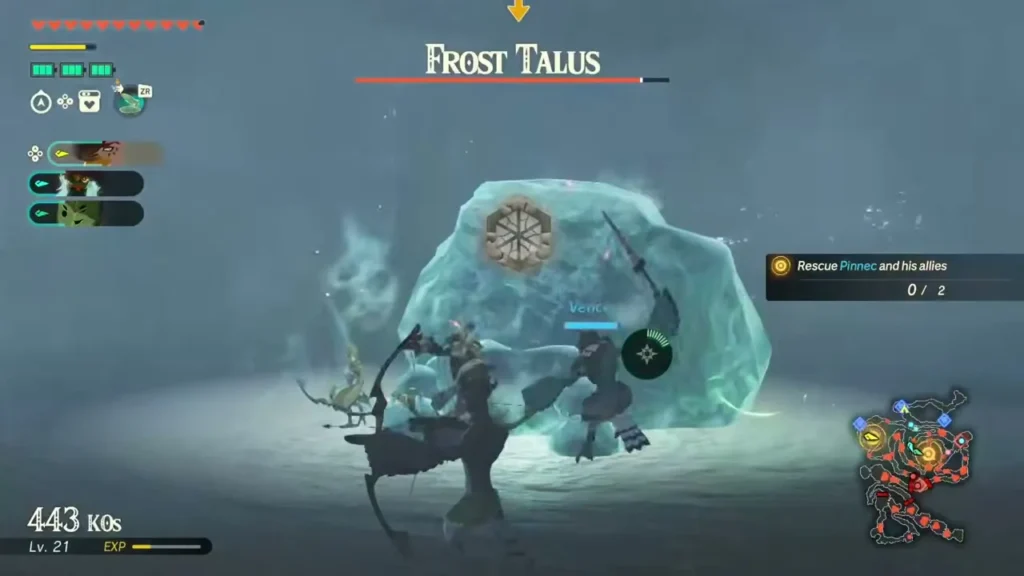 Warriors attack the Frost Talus encased in ice Warriors attack the Frost Talus encased in ice
