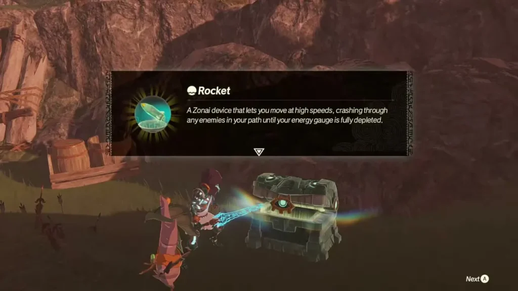 The Rocket item card shown after opening a chest in The Hands of Evil The Rocket item card shown after opening a chest in The Hands of Evil