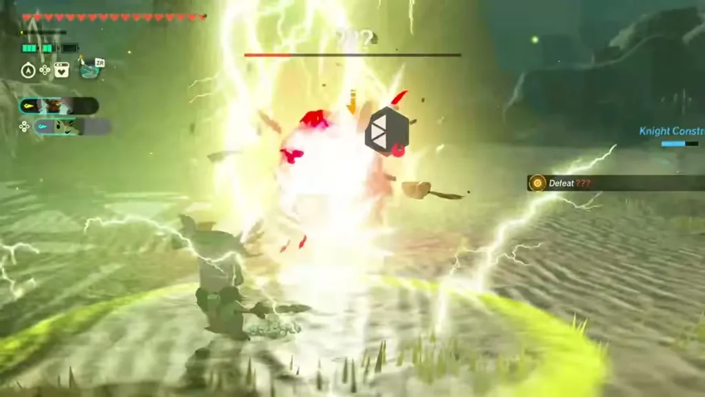 A lightning blast engulfs an enemy in the desert A lightning blast engulfs an enemy in the desert