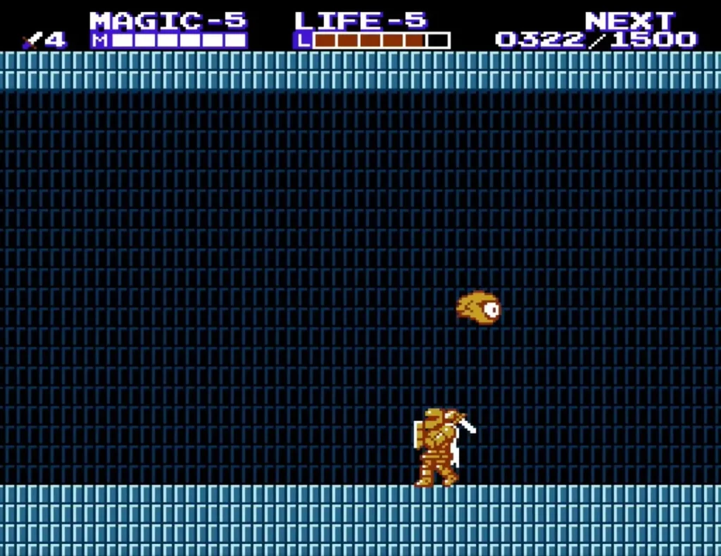 Armored spear enemy with a raised weapon on a blue-brick palace floor Armored spear enemy with a raised weapon on a blue-brick palace floor