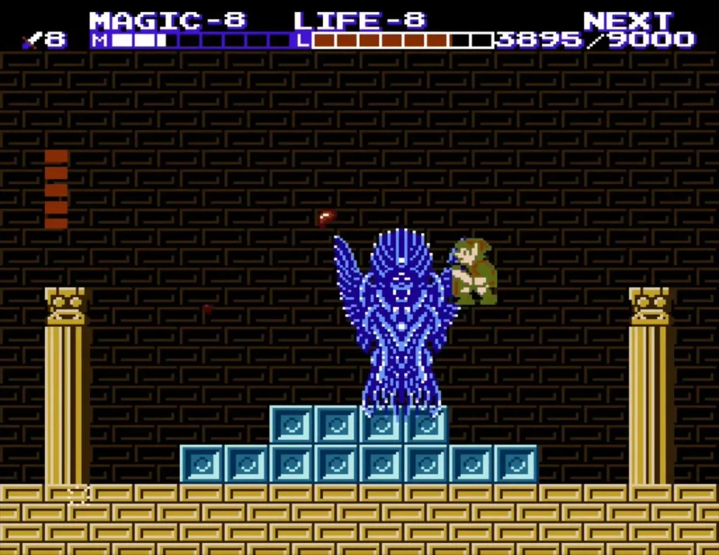 Blue winged Thunderbird spreading its wings above the ice blocks in the Great Palace Blue winged Thunderbird spreading its wings above the ice blocks in the Great Palace