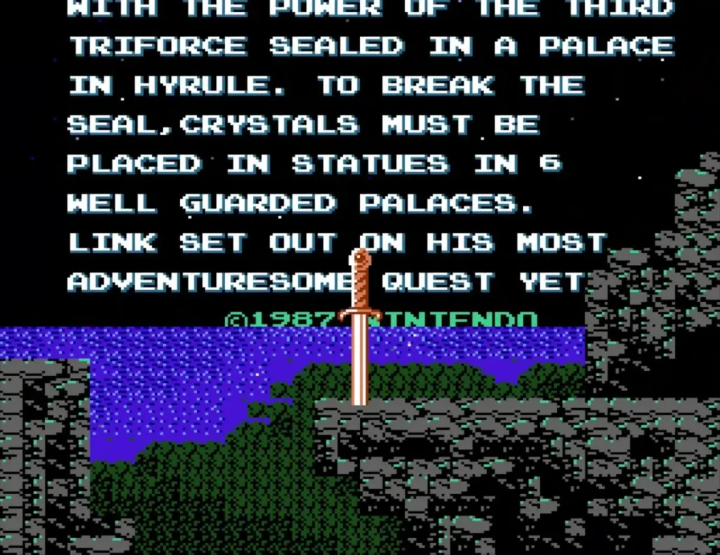 Intro text saying the crystals must be placed in statues in six well guarded palaces Intro text saying the crystals must be placed in statues in six well guarded palaces