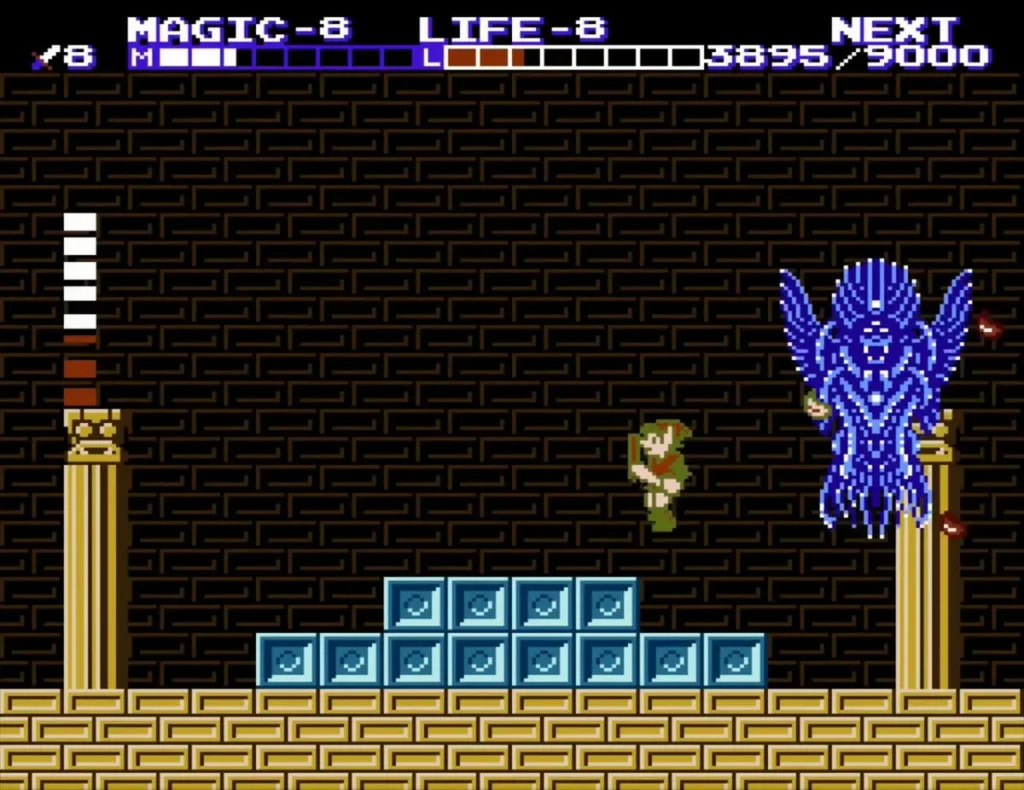 Link at the right side of the room facing the blue Thunderbird