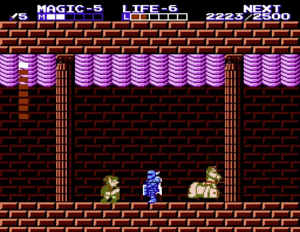 Blue armored knight with a tan horse-like enemy in Island Palace