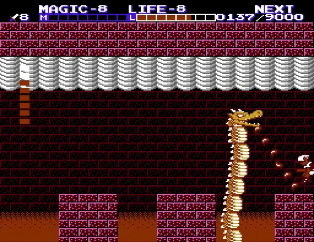 Barba breathing fireballs from its head above the lava