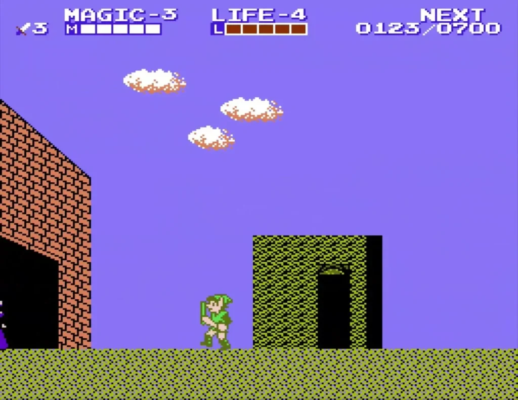 Link walking up to the green-door house in Ruto Town Link walking up to the green-door house in Ruto Town