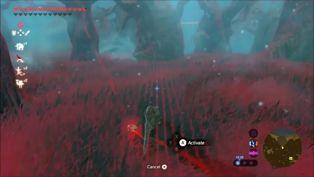 Magnesis highlighting the chest as Link pulls it out of the tree Magnesis highlighting the chest as Link pulls it out of the tree