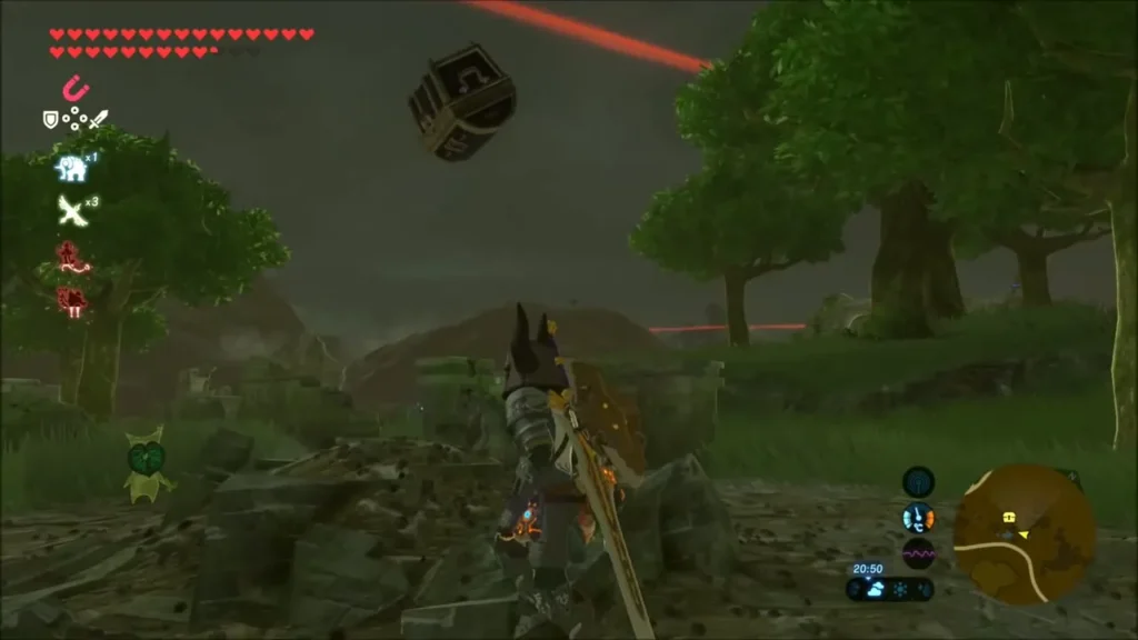 Chest pulled out of the rubble with Magnesis at Exchange Ruins Chest pulled out of the rubble with Magnesis at Exchange Ruins