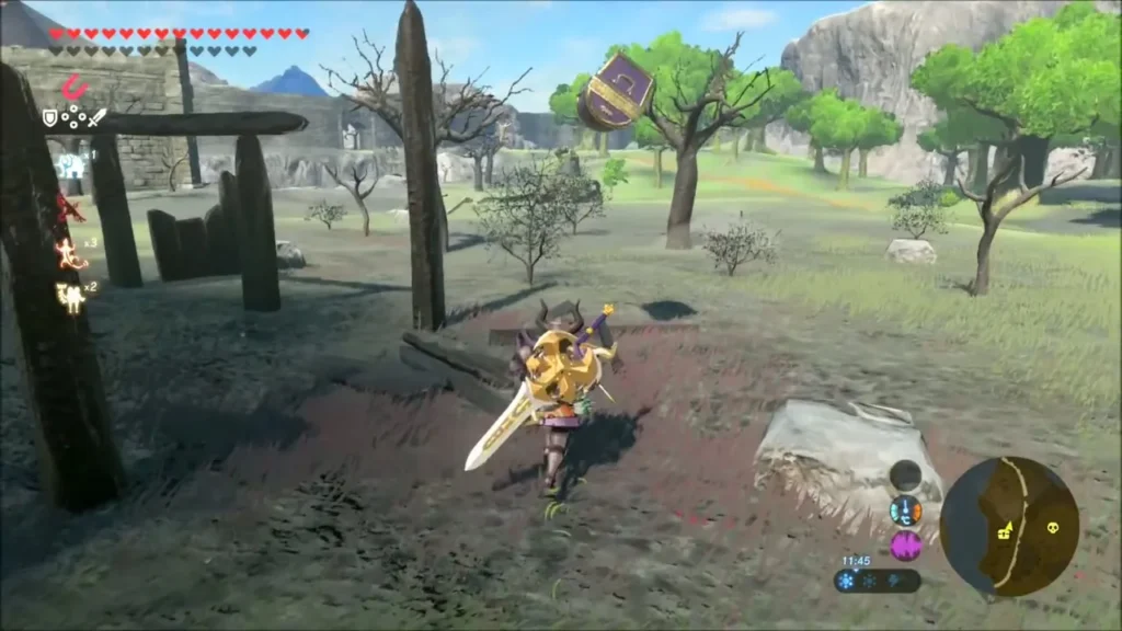 Tingle chest floating up by Magnesis near the prison posts Tingle chest floating up by Magnesis near the prison posts