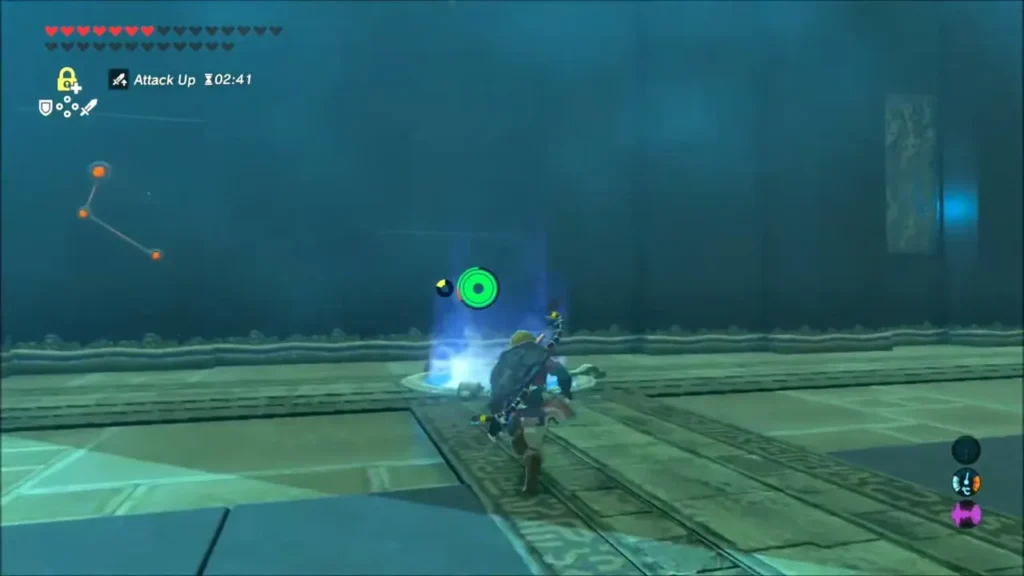 Link collecting the glowing Guardian weapon after the fight Link collecting the glowing Guardian weapon after the fight