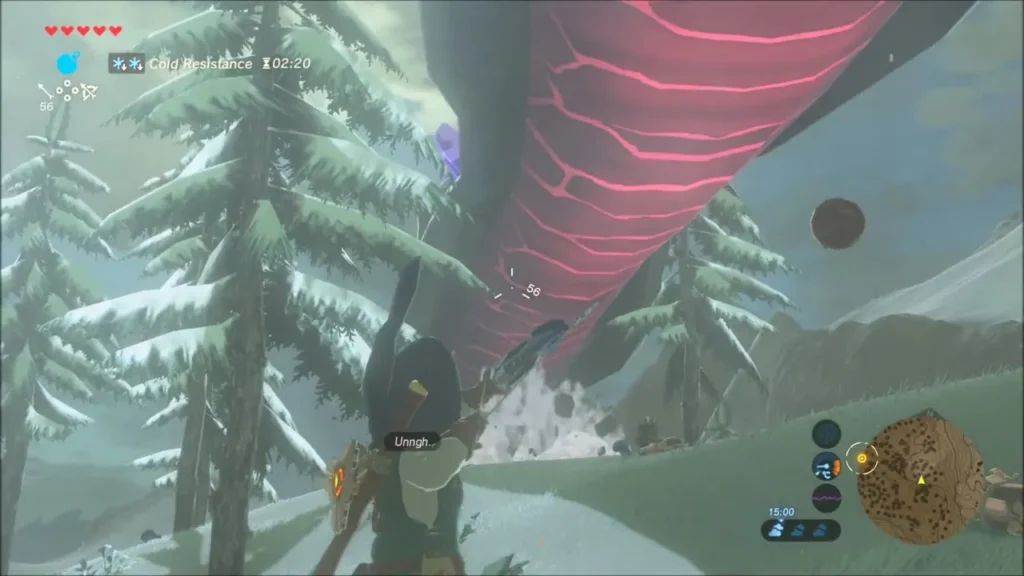 Link drawing his bow at the red-striped belly of Naydra Link drawing his bow at the red-striped belly of Naydra