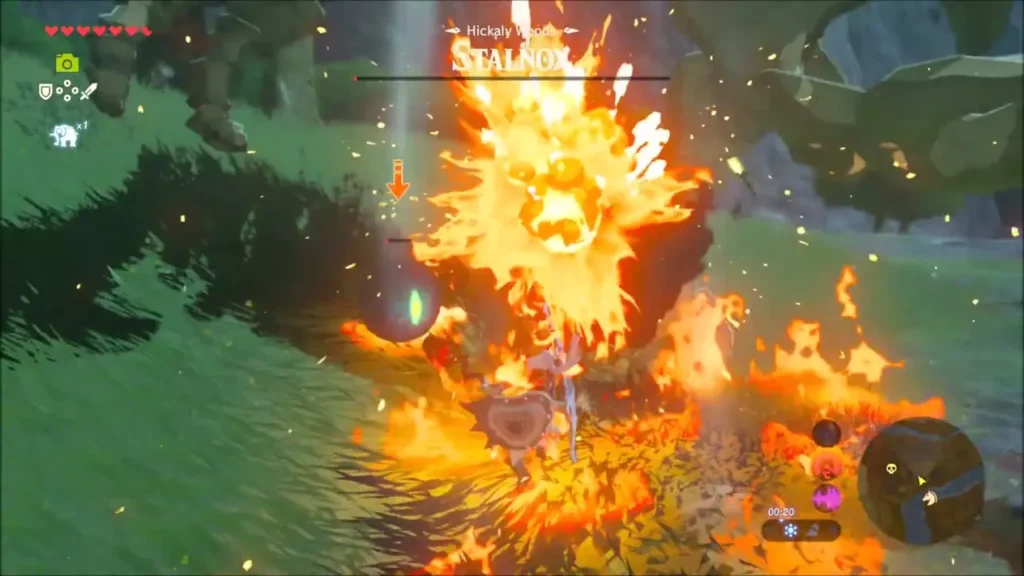 Fire blast engulfing the eye of Stalnox as its health runs out Fire blast engulfing the eye of Stalnox as its health runs out