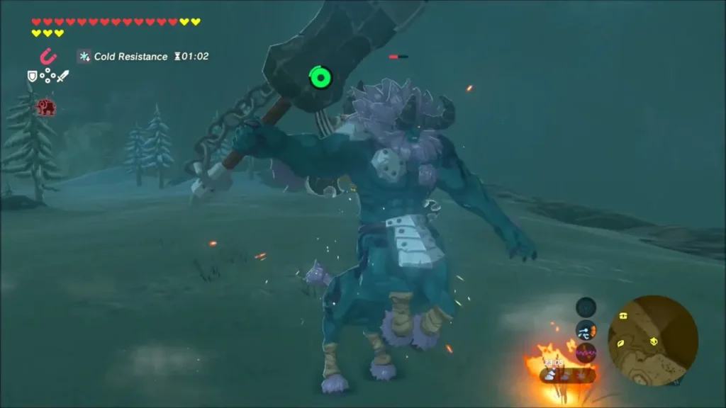 White-Maned Lynel raising its heavy hammer overhead