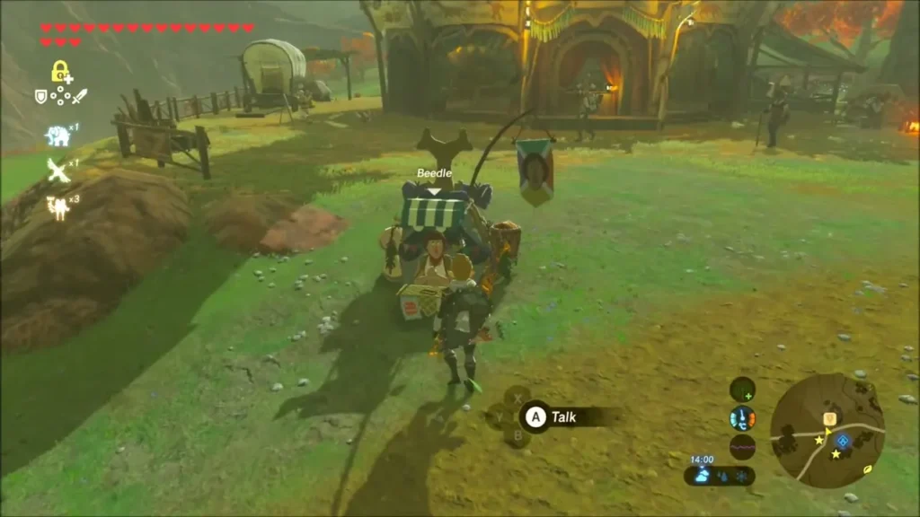 Beedle's wagon-like stall set up on the grass outside East Akkala Stable Beedle's wagon-like stall set up on the grass outside East Akkala Stable