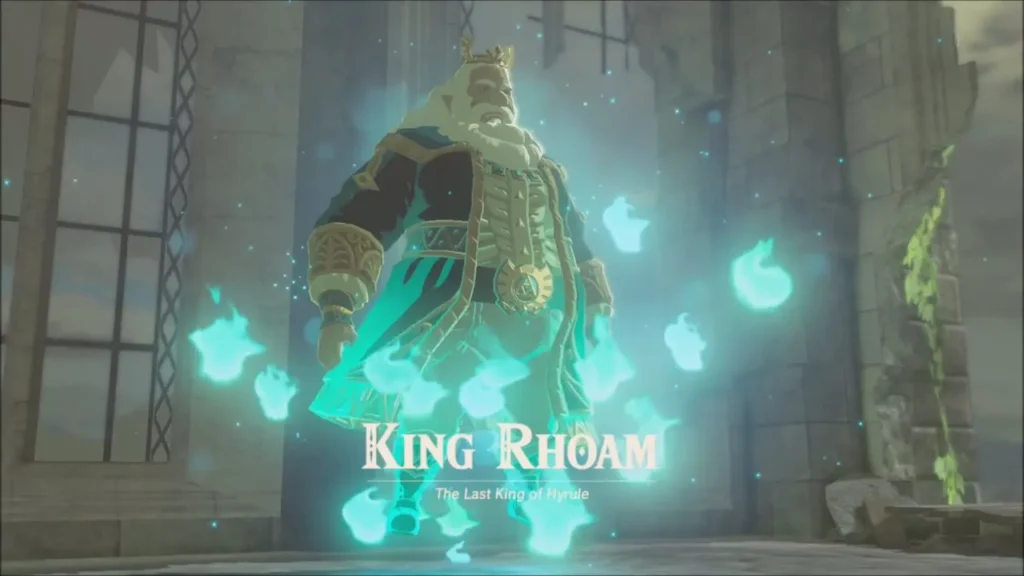 King Rhoam, the Last King of Hyrule, appearing as a spirit in the temple