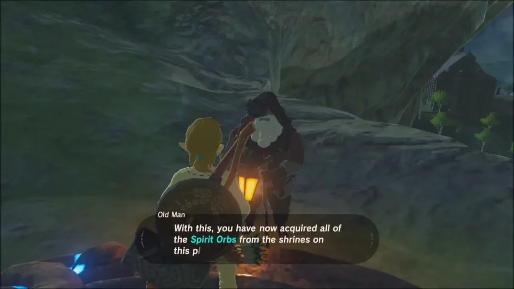 The Old Man holding his lantern as he speaks to Link about the Spirit Orbs The Old Man holding his lantern as he speaks to Link about the Spirit Orbs