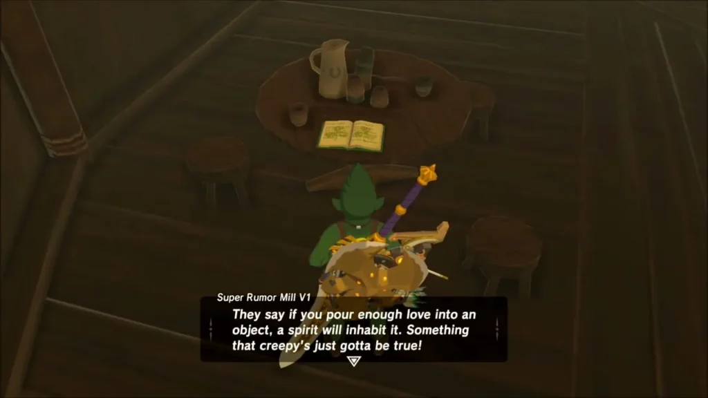 Rumor Mill book on a stable table with its gossip text on screen Rumor Mill book on a stable table with its gossip text on screen