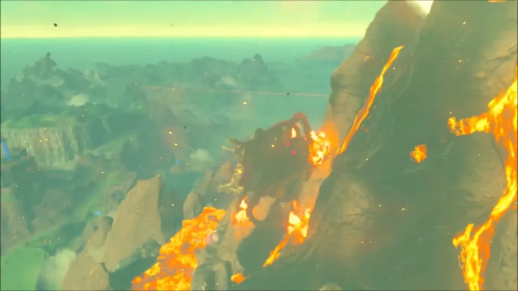 Vah Rudania reeling back on the mountainside after a cannon hit Vah Rudania reeling back on the mountainside after a cannon hit