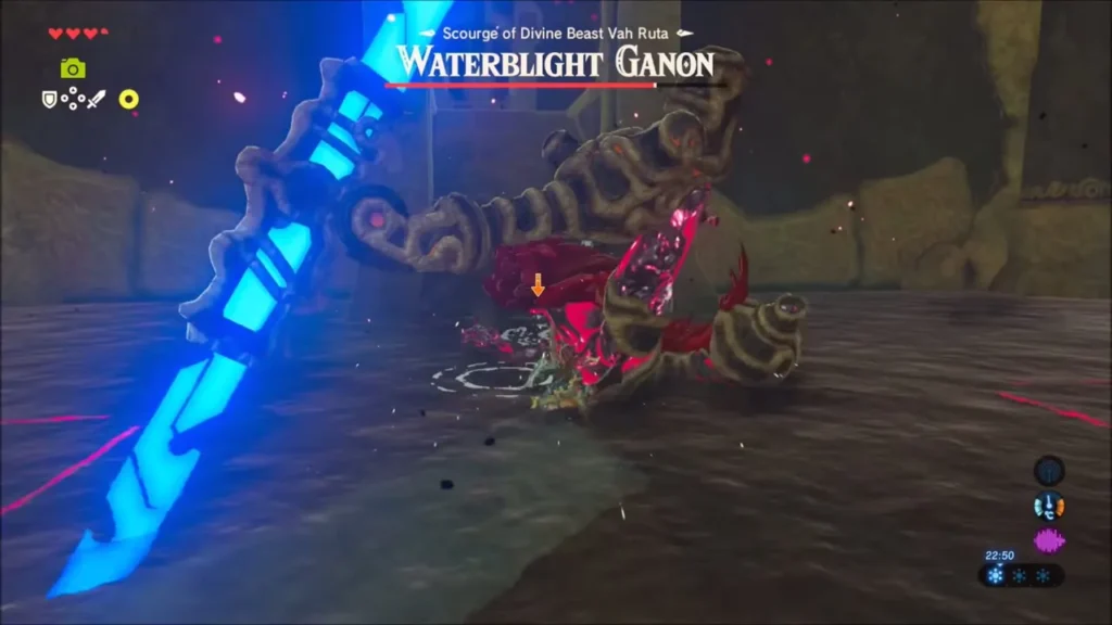 Waterblight Ganon collapsed after his spear broke on Cryonis