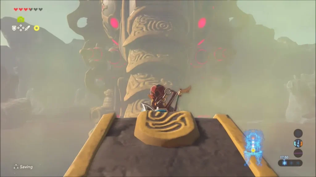 Link at the terminal pedestal on Vah Ruta's head