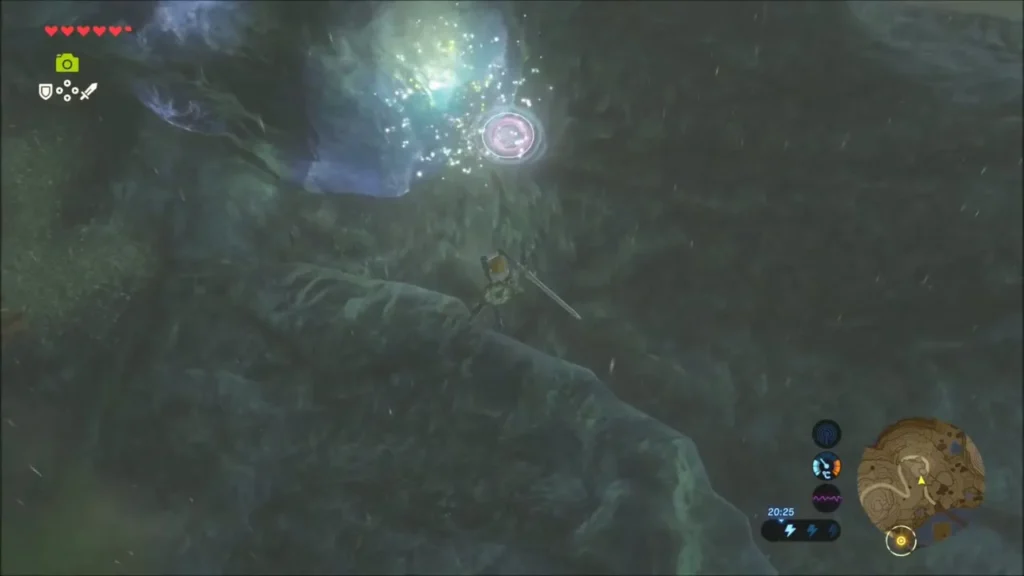 The Wizzrobe's teleport flash opening up the slope from Link The Wizzrobe's teleport flash opening up the slope from Link
