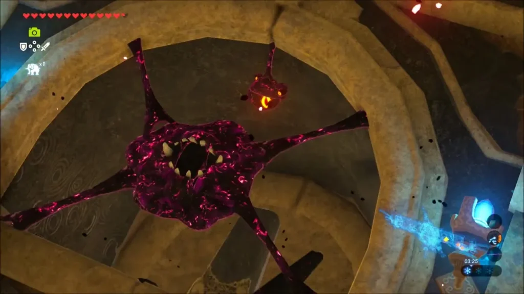 A Malice skull maw hanging in a round opening with an eye beside it A Malice skull maw hanging in a round opening with an eye beside it