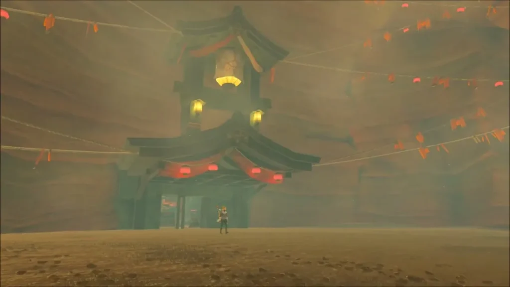Link in the open arena outside the hideout before Master Kohga Link in the open arena outside the hideout before Master Kohga