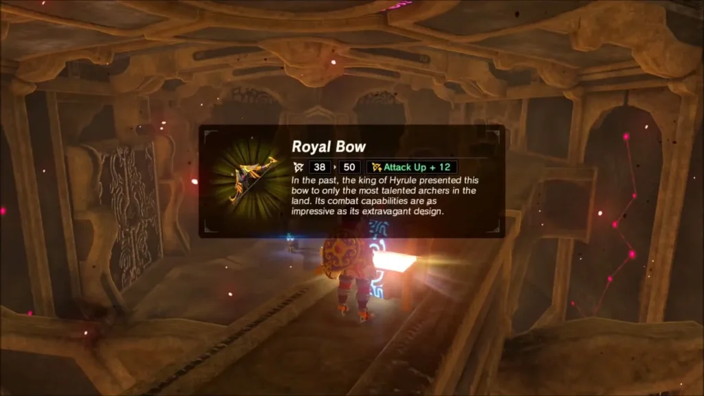 Link holding up the Royal Bow from a chest Link holding up the Royal Bow from a chest