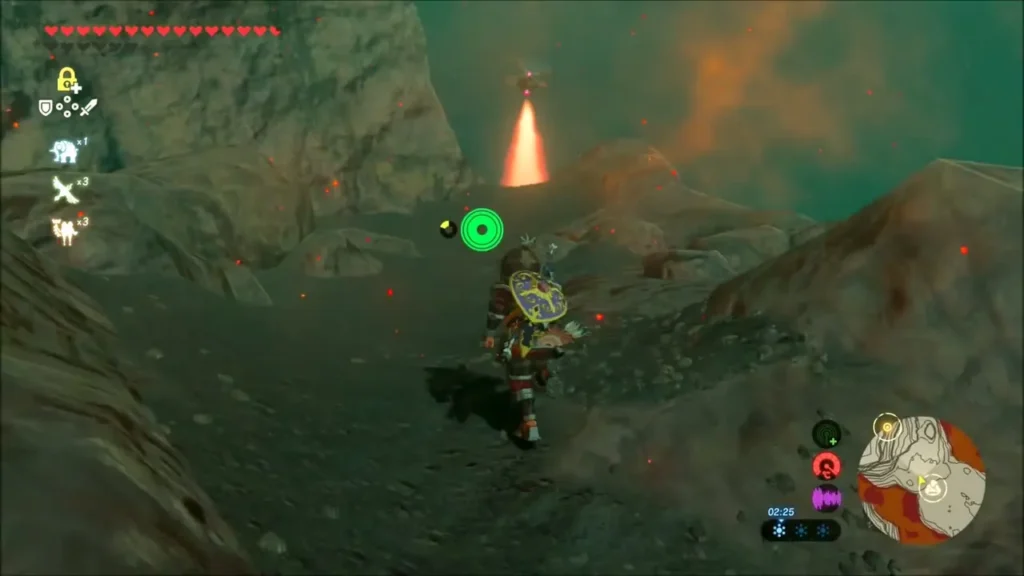 Link climbing the path toward a distant Sentry beam Link climbing the path toward a distant Sentry beam