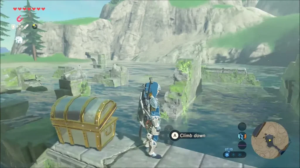 Opened chest on the ruins in Toto Lake Opened chest on the ruins in Toto Lake
