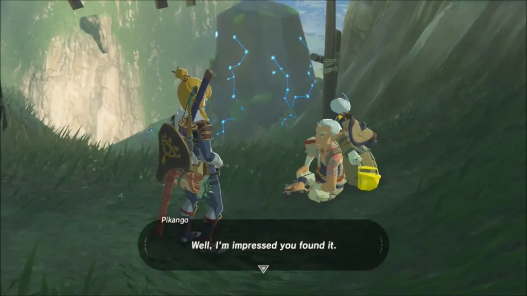 Pikango saying he is impressed Link found the fountain Pikango saying he is impressed Link found the fountain