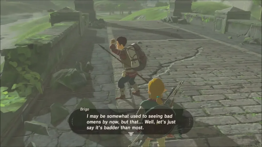 Brigo talking to Link on Proxim Bridge about bad omens Brigo talking to Link on Proxim Bridge about bad omens