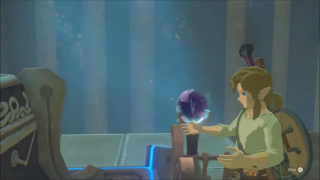 Link receiving the Spirit Orb at the altar of Owa Daim Shrine Link receiving the Spirit Orb at the altar of Owa Daim Shrine