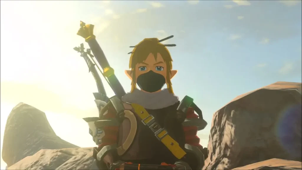 Link standing at the memory spot in sunlight before the cutscene Link standing at the memory spot in sunlight before the cutscene