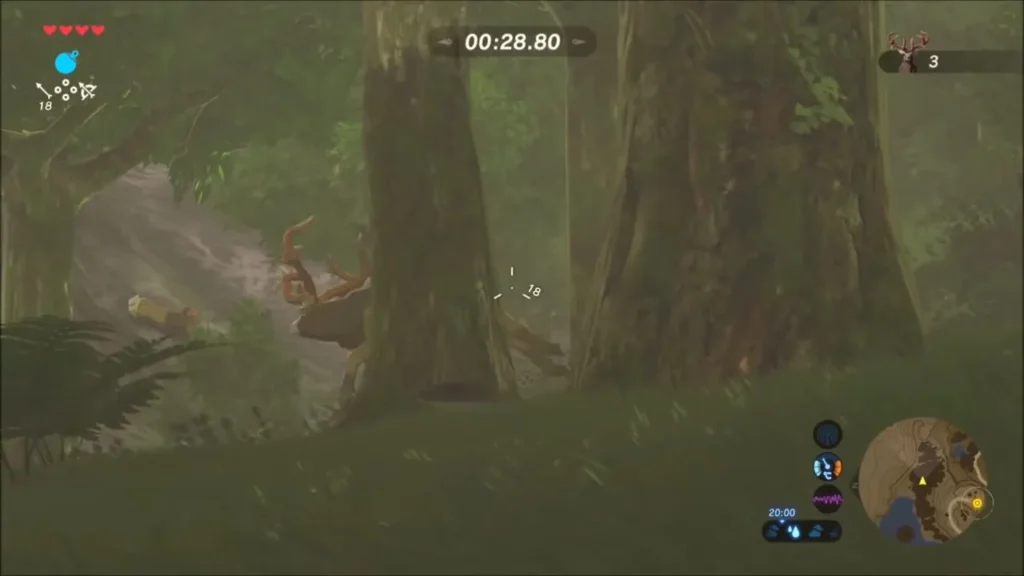 Deer in the forest with the 60 second timer and tally showing Deer in the forest with the 60 second timer and tally showing