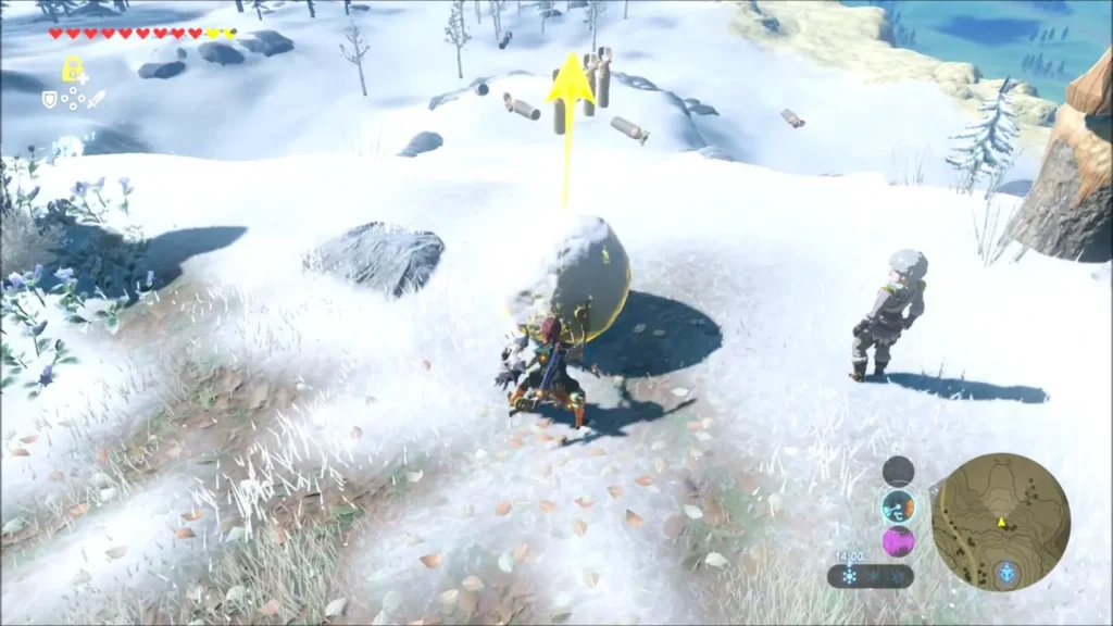 Link lined up with the snowball facing the distant pins Link lined up with the snowball facing the distant pins