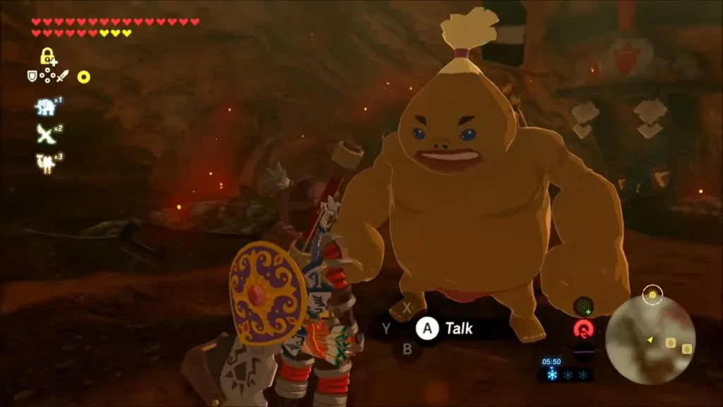 Bladon the Goron standing in his hut in Goron City Bladon the Goron standing in his hut in Goron City