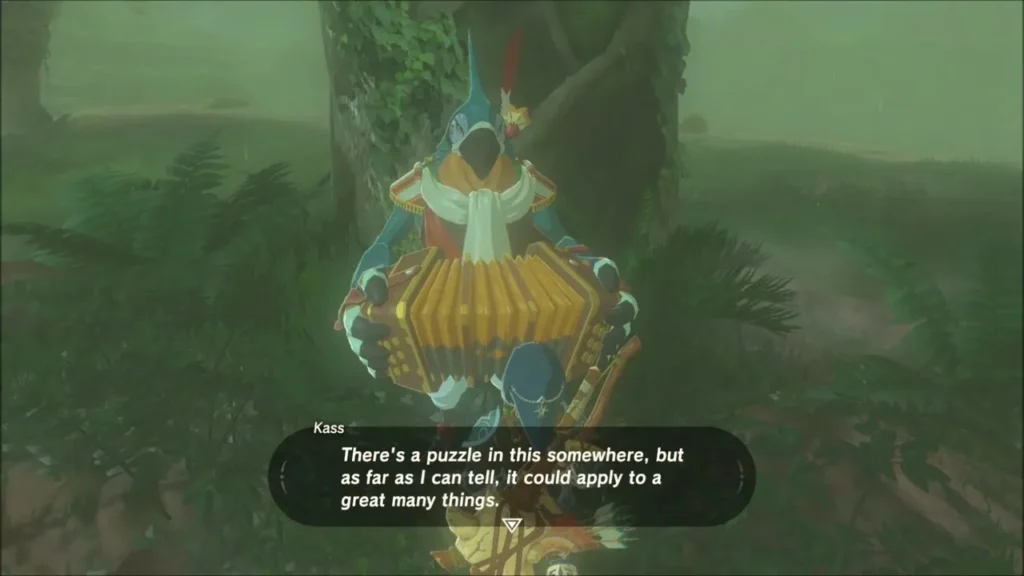 Kass explaining there is a puzzle somewhere in the area