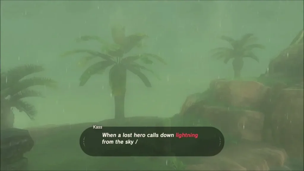 Kass reciting the verse about a lost hero calling down lightning