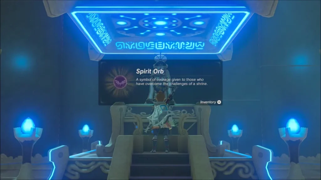 Link receiving the Spirit Orb from Monk Mezza Lo Link receiving the Spirit Orb from Monk Mezza Lo