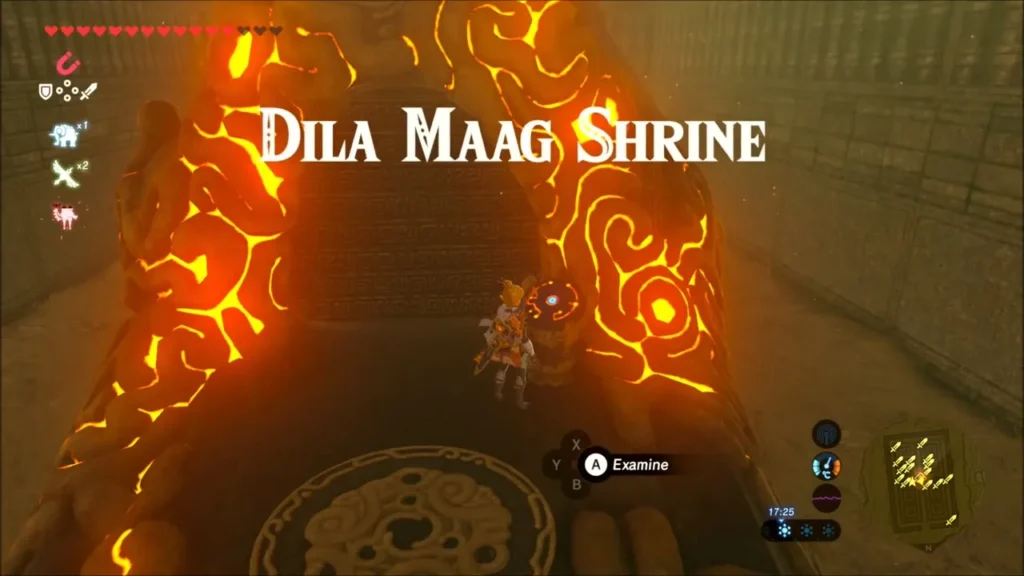Link at the glowing Dila Maag Shrine entrance Link at the glowing Dila Maag Shrine entrance