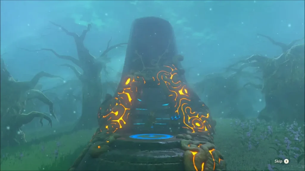 Daag Chokah Shrine entrance with its orange glowing markings Daag Chokah Shrine entrance with its orange glowing markings