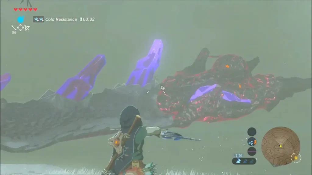 Link aiming at a Malice eye on Naydra's body Link aiming at a Malice eye on Naydra's body