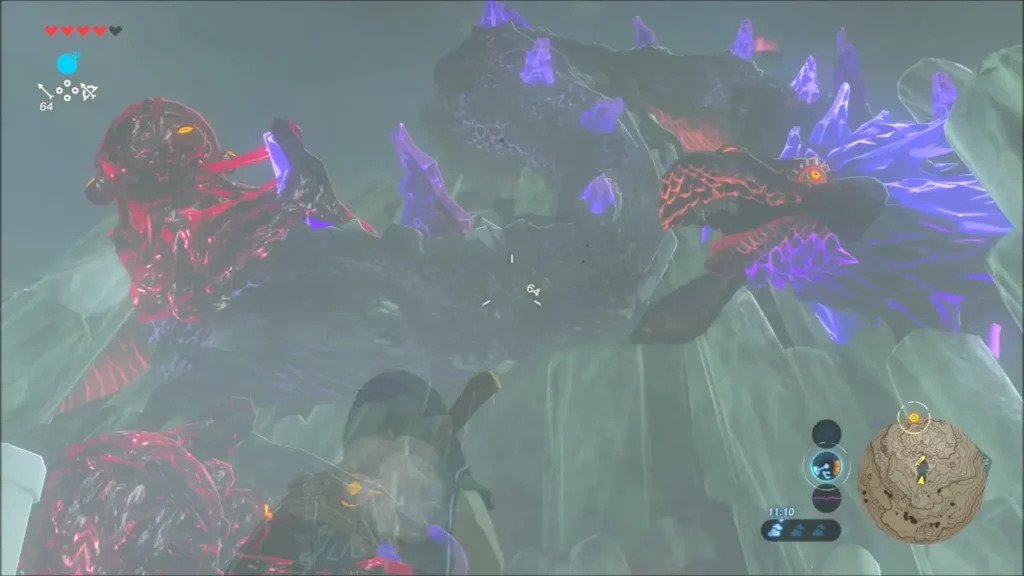 Naydra coiled among the ice crystals with Malice eyes and Link below Naydra coiled among the ice crystals with Malice eyes and Link below
