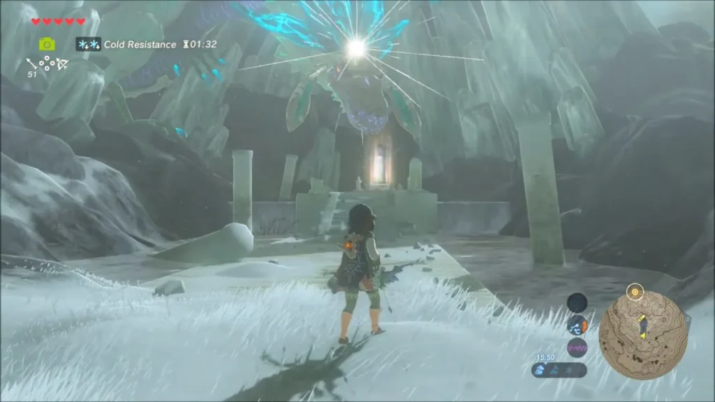 Naydra flying off over the spring as Link looks up from the shore Naydra flying off over the spring as Link looks up from the shore