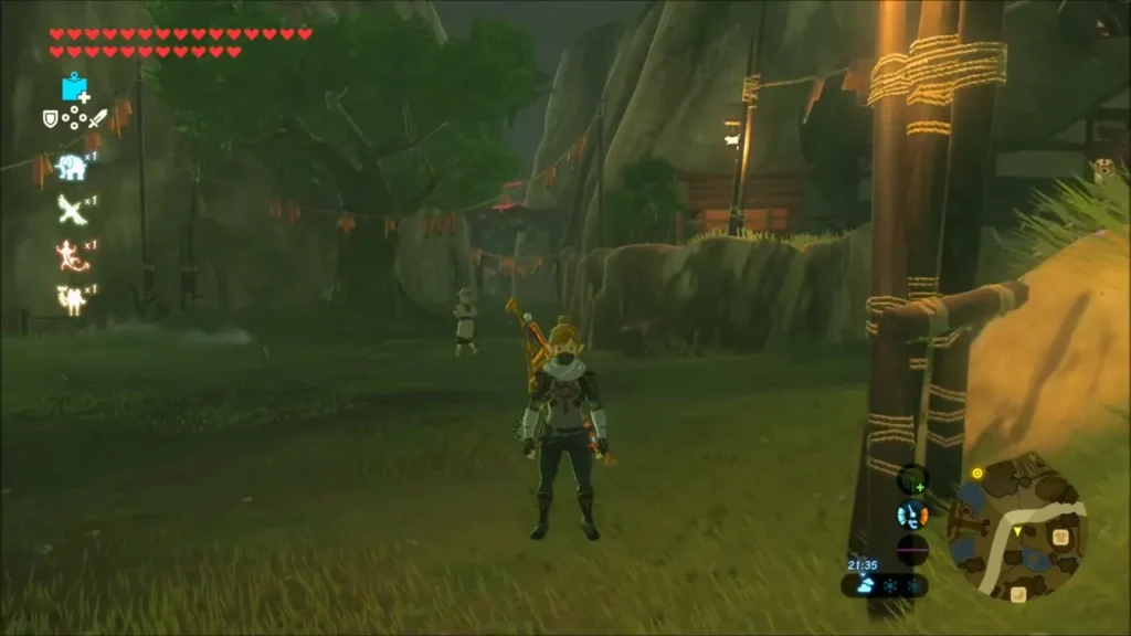 Link waiting in Kakariko Village at night for the guard to leave his post Link waiting in Kakariko Village at night for the guard to leave his post