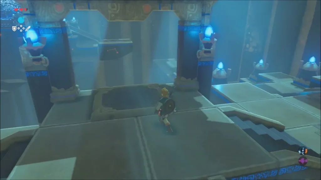 Link on a platform facing the next gust of wind Link on a platform facing the next gust of wind