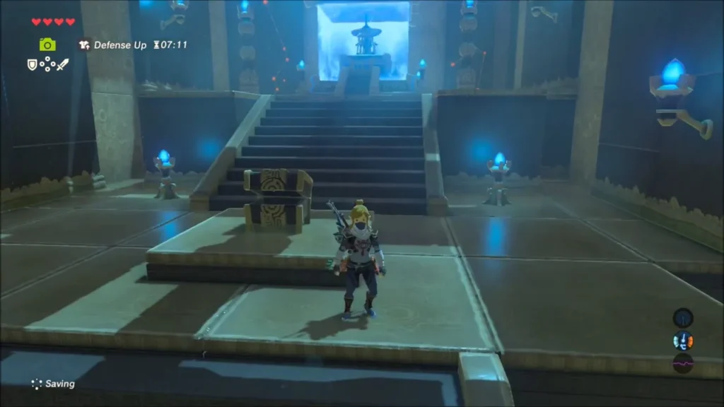 Link in the room with the treasure chest below the shrine stairs Link in the room with the treasure chest below the shrine stairs